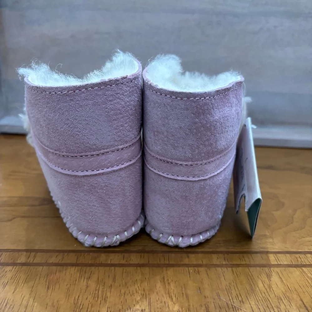 Toddler girls' LAMO Baby‎ Moc PINK Bootie Soft Wool Lining Moccasins Sz xl(5)